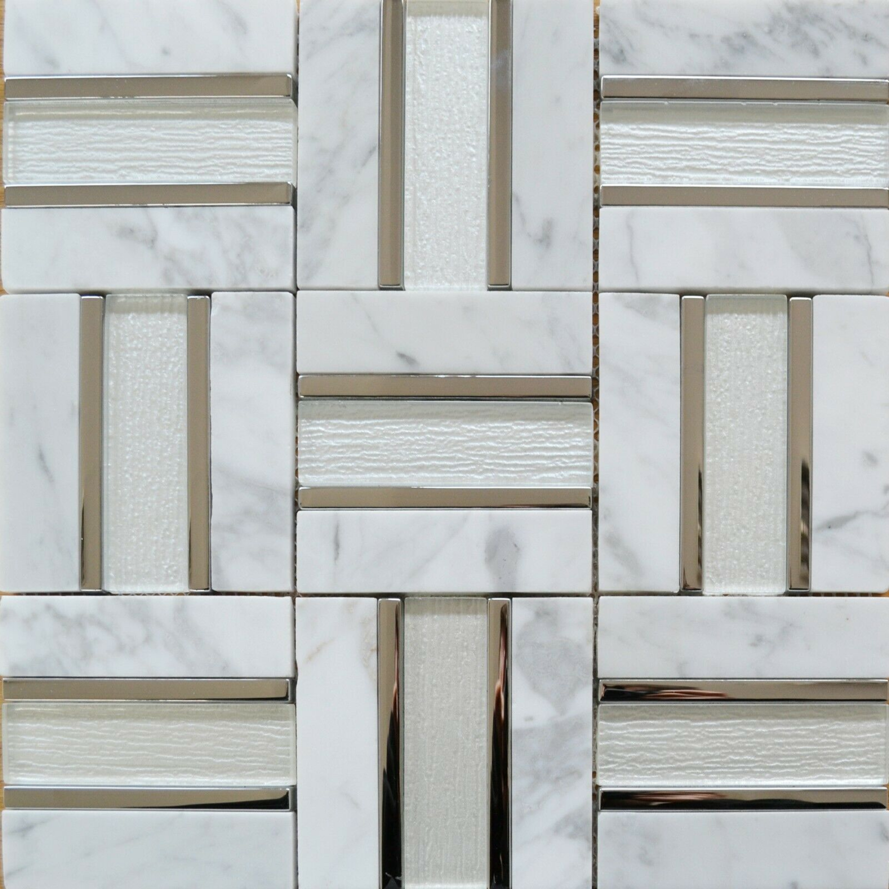 Marble Mosaic Silver Strips